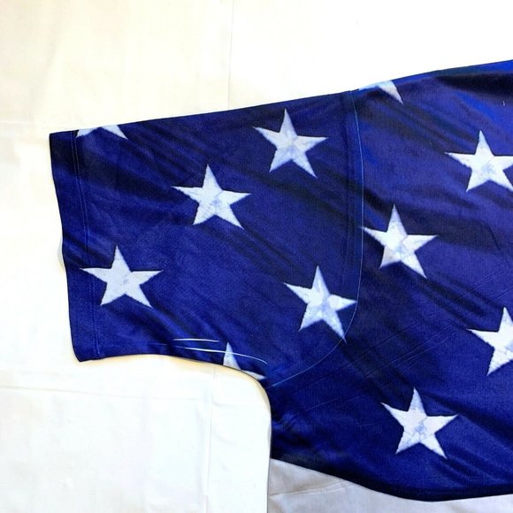 Get A Life T Shirt Mens Large American Flag All Over Print Short Sleeve USA NEW - Picture 7 of 10